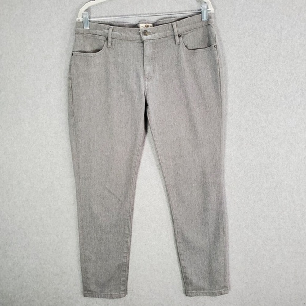 Fossil Women Jeans 32 Gray Denim Pencil Skinny Ankle Mid Rise Pockets 27" Inseam